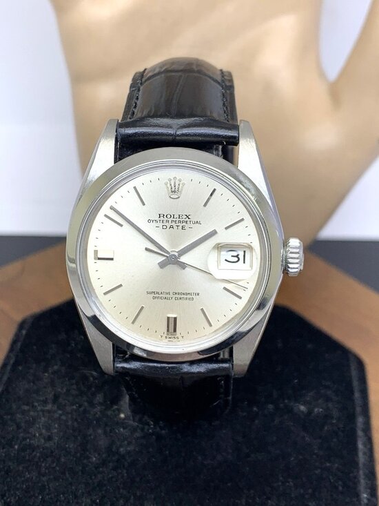 Rolex Other - Rolex Oyster Perpetual Date 1500 Men's Watch Swiss Automatic 1969 Silver Dial